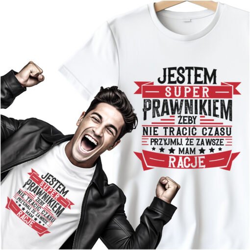Koszulka Jestem Super Prawnikiem zeby nie tracic czasu przyjmij ze zawsze mam racje 1