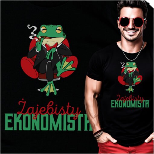 Koszulka Zajebisty Ekonomista Smieszna Zaba