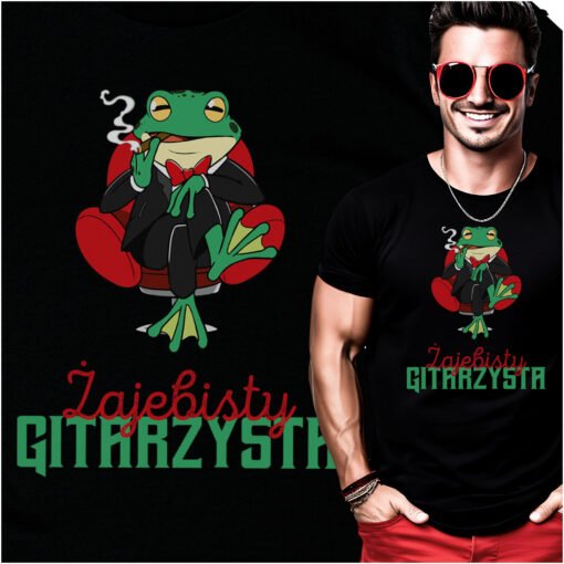 Koszulka Zajebisty Gitarzysta Smieszna Zaba