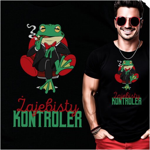 Koszulka Zajebisty Kontroler Smieszna Zaba